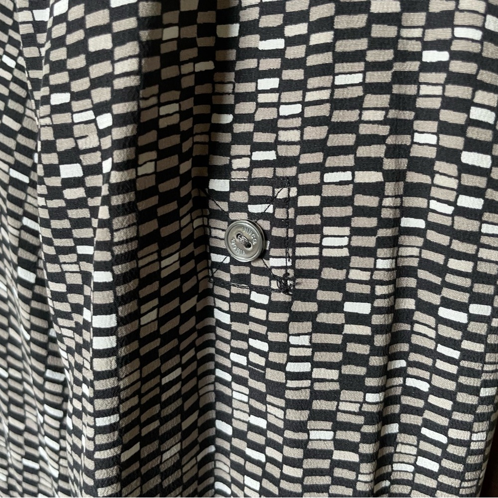 Vince Black Gray White Rectangle Patterned Long S… - image 8